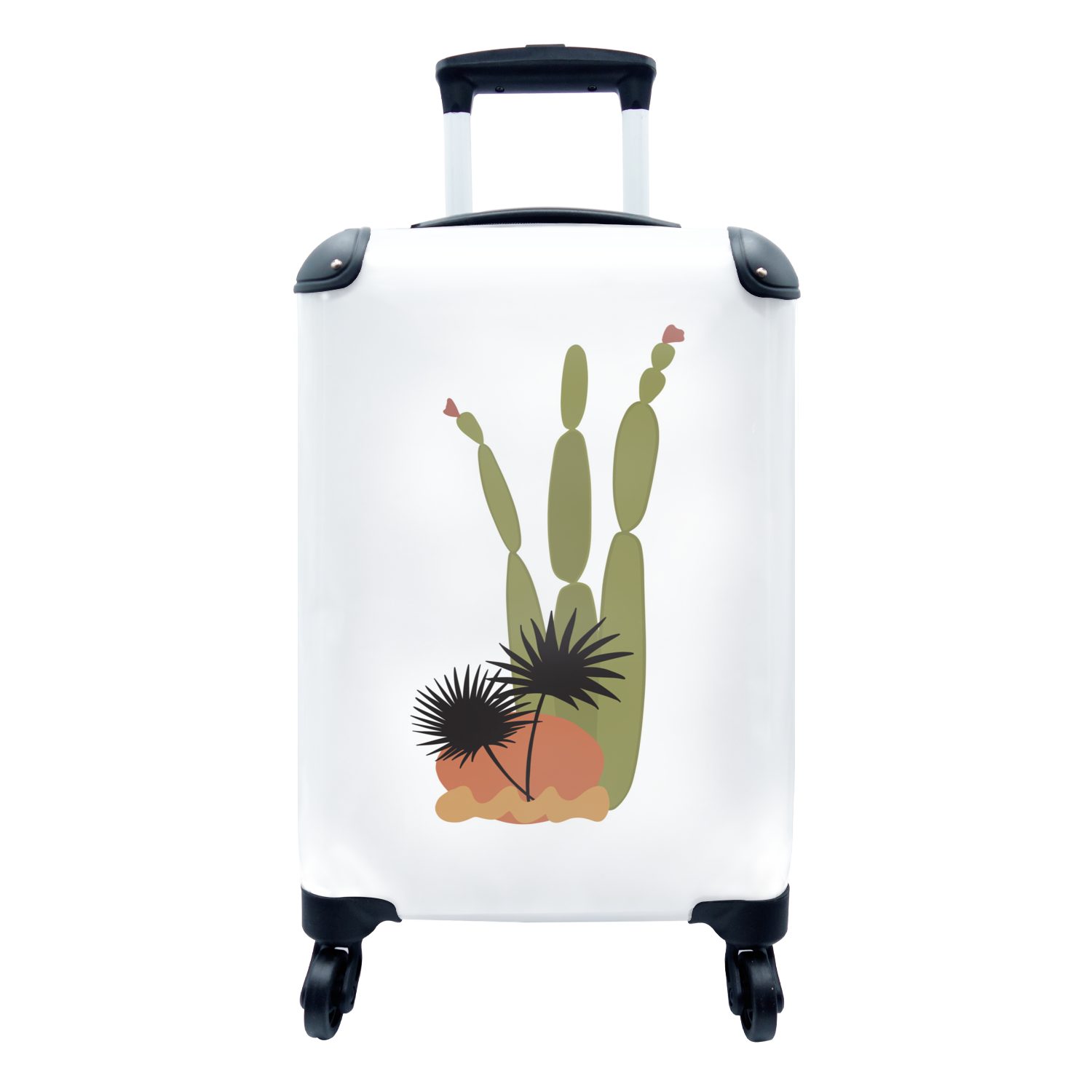 Handgepäckkoffer Reisekoffer 4 Botanisch, - für Pflanzen Kaktus - Abstrakt Reisetasche Trolley, - rollen, MuchoWow Handgepäck mit Ferien, Rollen,