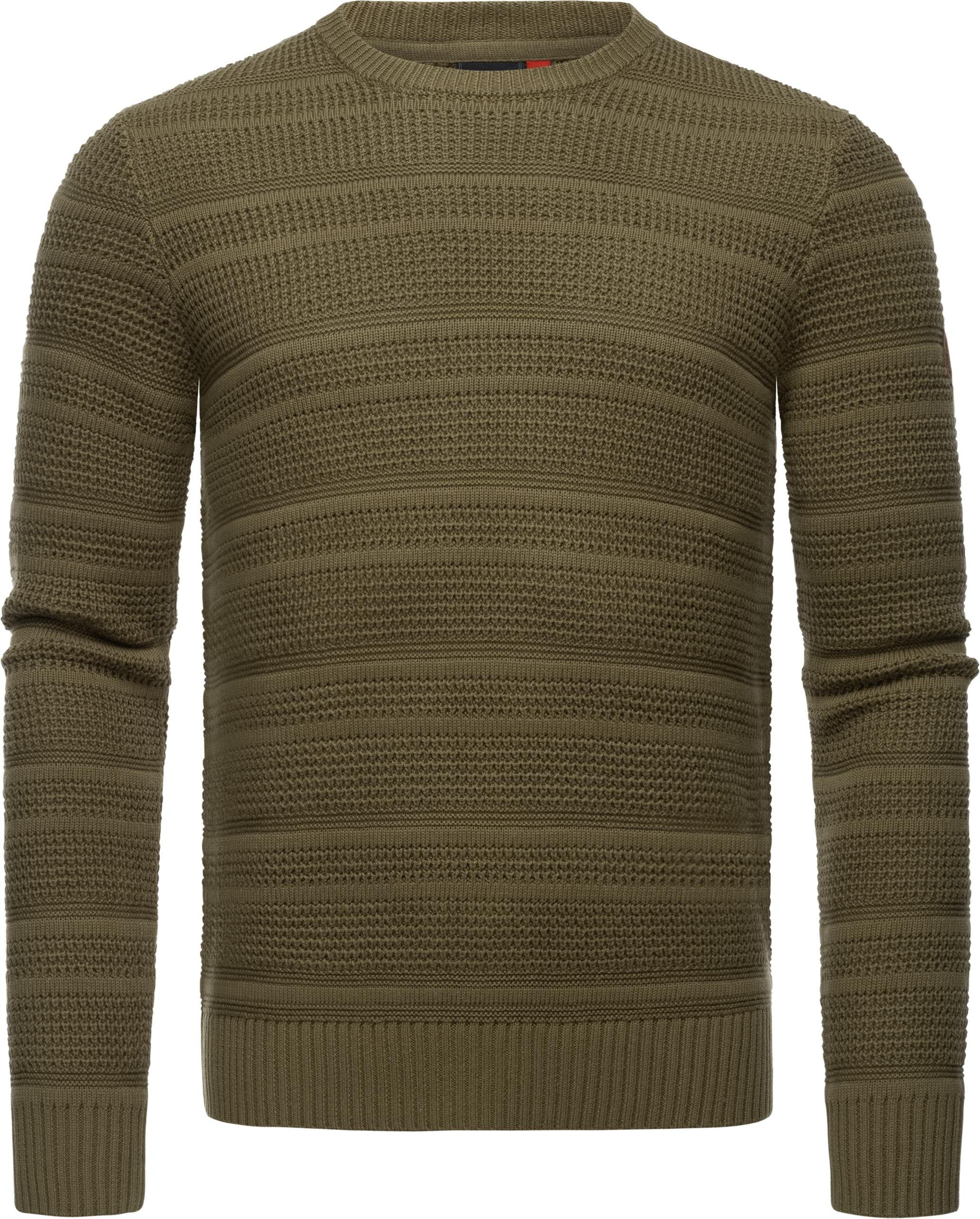 Ragwear Strickpullover Gabrel stylischer Herren Sweatpullover mit Rippbündchen