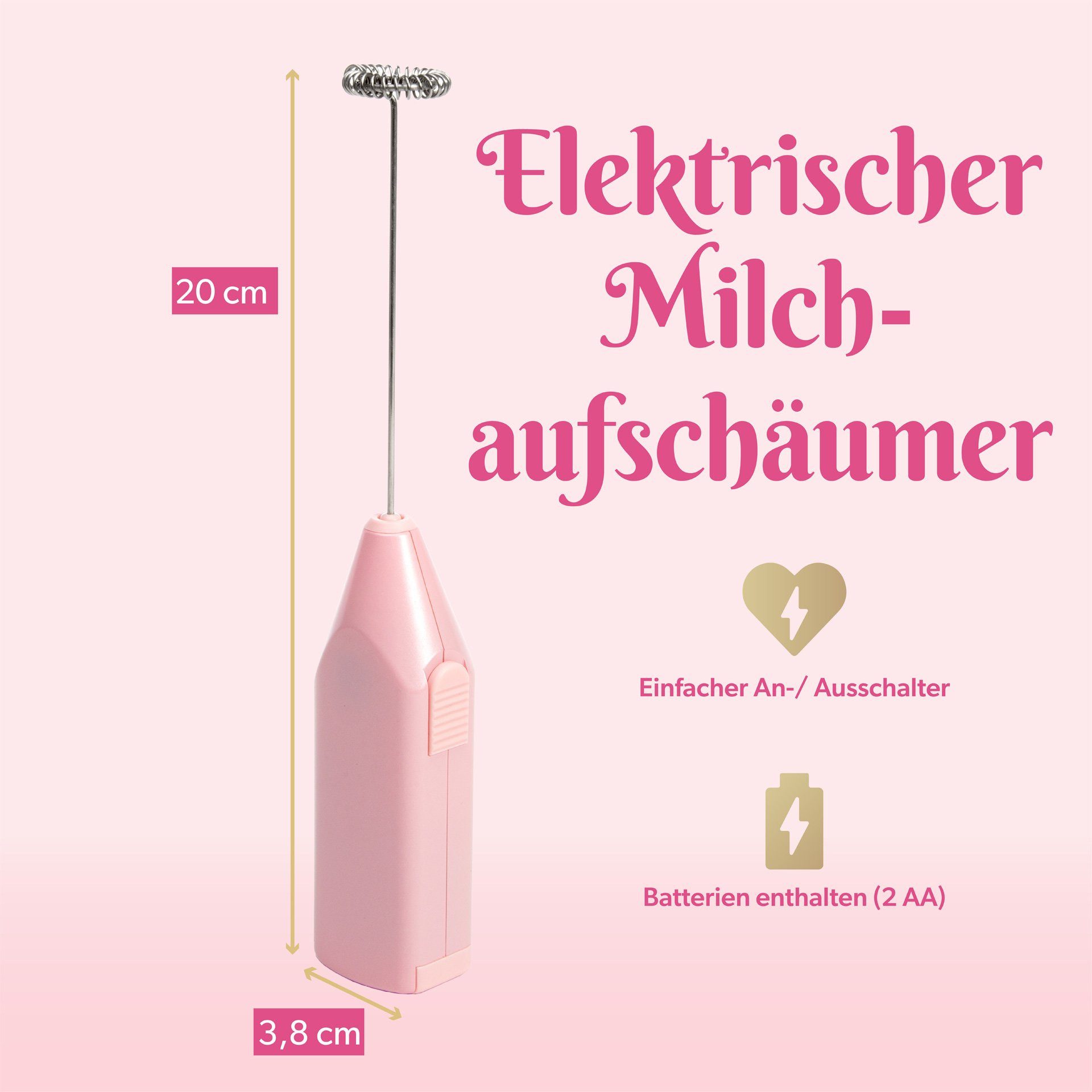 Paris Hilton Milchaufschäumer Milchaufschäumer Stab aus Edelstahl und Kunststoff, elektrisch