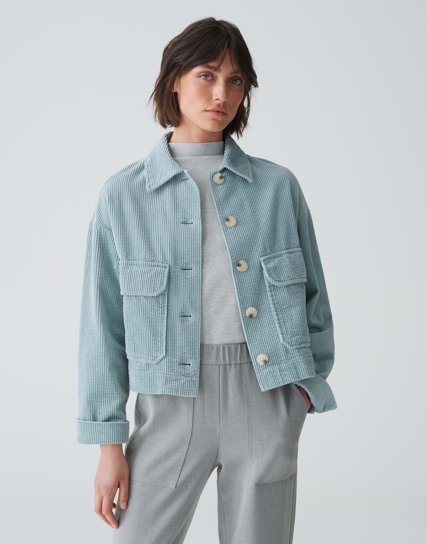 Kurzjacke Kurzjacke HENNJA Boxy Fit aus weichem Cord
