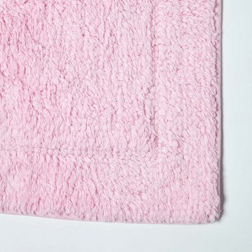 Badematte 2 teiliges Luxus Badematten Set 100% Baumwolle rosa Homescapes, Höhe 30 mm