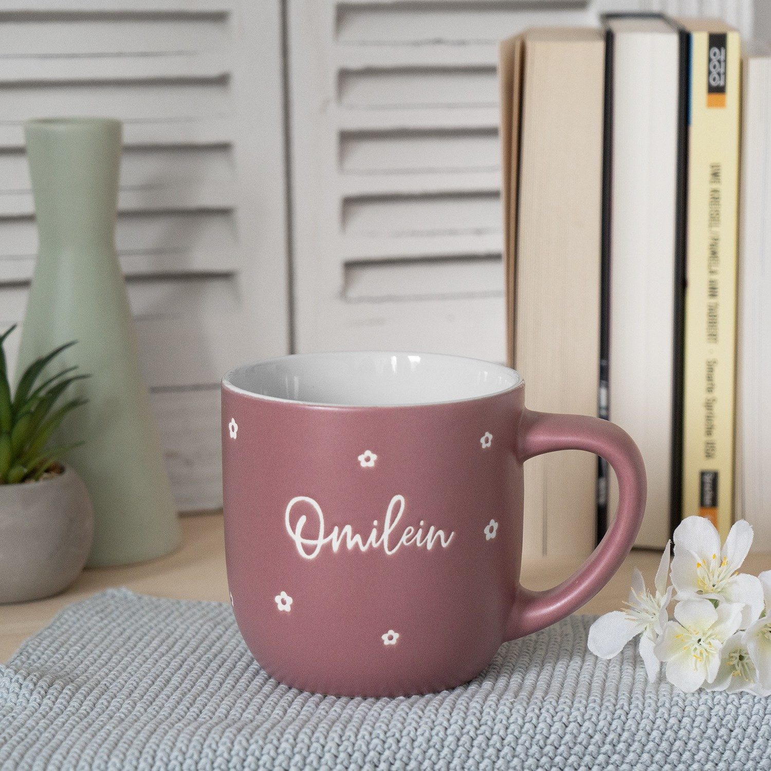 Sheepworld Tasse Sheepworld Tasse mit Gravur "Omilein" Tasse, Kaffeetasse, Teetasse, 1-tlg., Steingut, mikrowellengeeignet, spülmaschinengeeignet