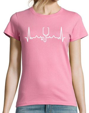 Youth Designz T-Shirt Heartbeat Stethoskop Damen T-Shirt mit modischem Print