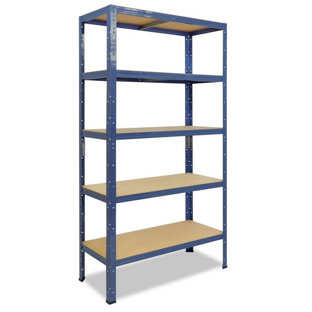 shelfplaza Schwerlastregal HOME, 155x120x40cm blau, Metallregal mit 5 Böden, als Kellerregal, Garagenregal, Werkstattregal oder Lagerregal, Steckregal Metall mit 175kg Tragkraft