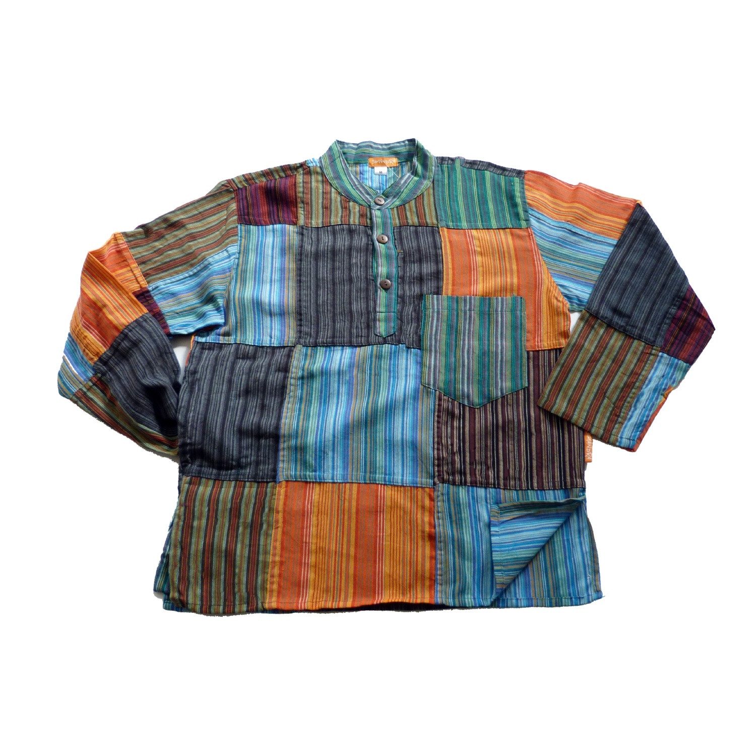 SIMANDRA Langarmhemd Patchwork Hemd Bash