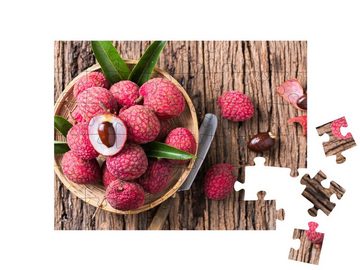 puzzleYOU Puzzle Bio-Litschi-Frucht, 48 Puzzleteile, puzzleYOU-Kollektionen Obst, Essen und Trinken