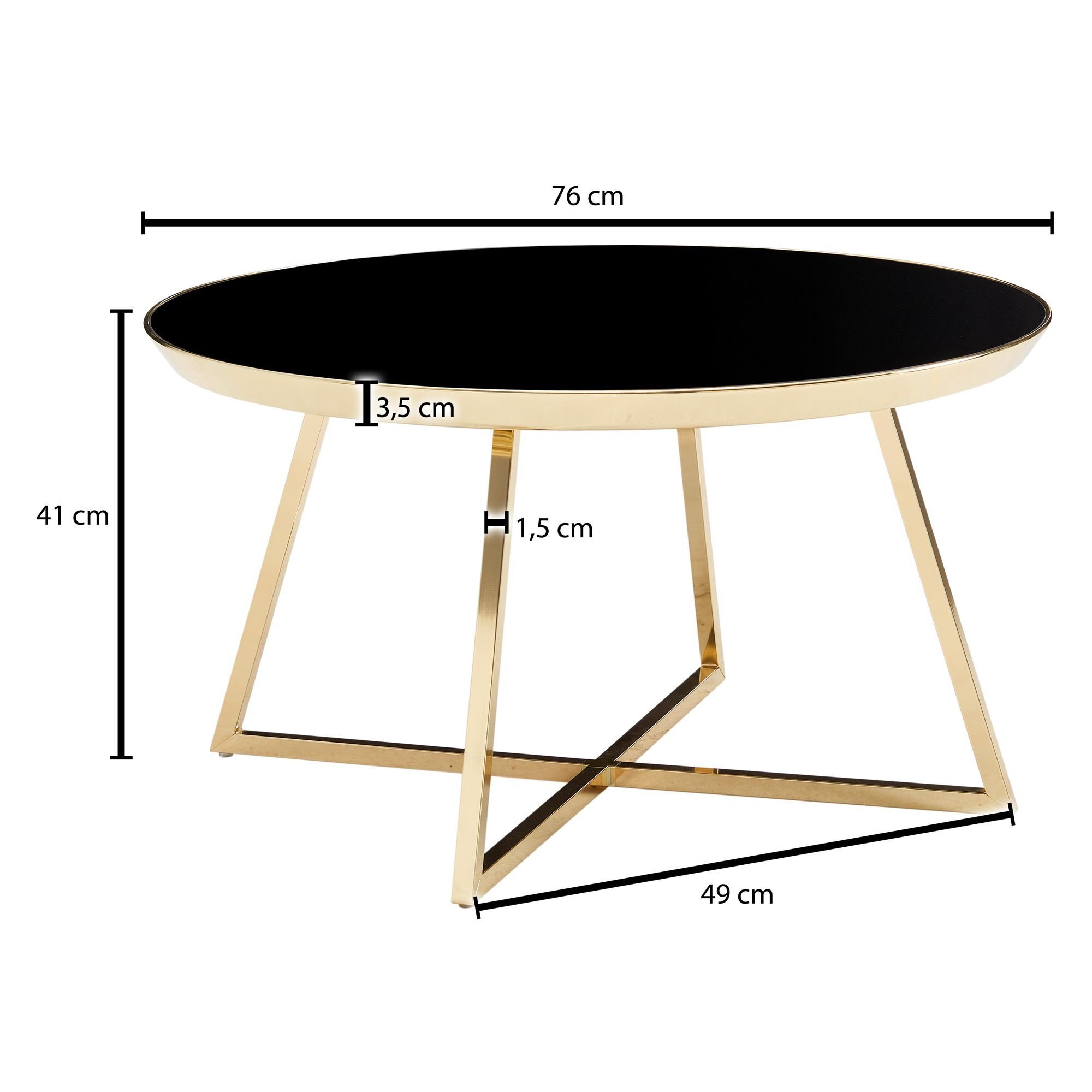 Schwarz Metallgestell | Kaffeetisch: KADIMA Spiegelnde Tischplatte, glänzendes Couchtisch DESIGN Schwarz