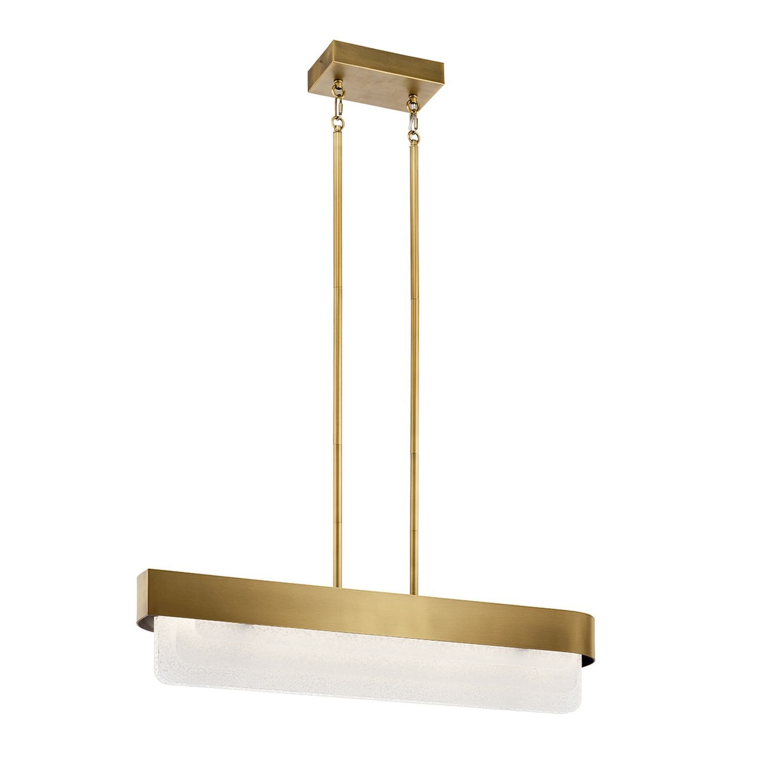 Licht-Erlebnisse Pendelleuchte QUINN, LED, Warmweiß, LED Glas Metall H: max. 121,5 cm in Messing Weiß länglich 2400 lm