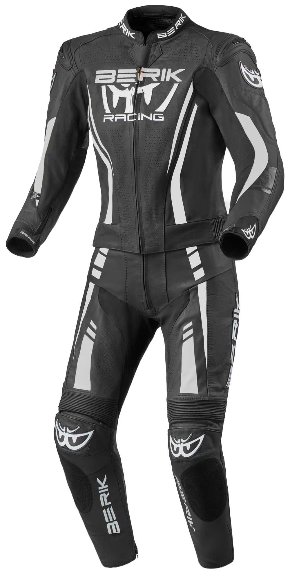 Berik Motorradkombi Monles 2-Teiler Damen Motorrad Lederkombi Verbindungsreißverschluss,Ellenbogenprotektoren enthalten,Hüftpro