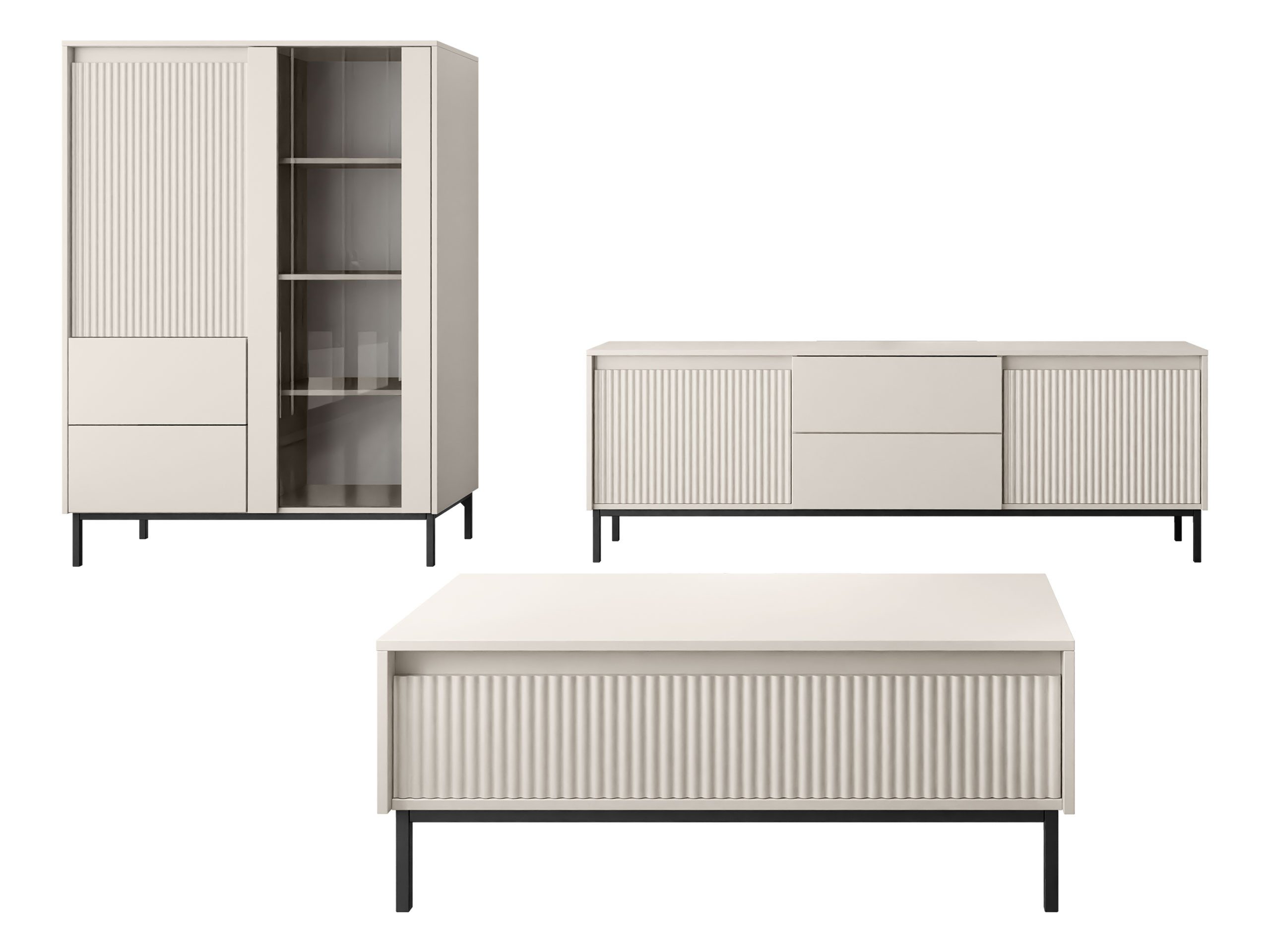 MIRJAN24 Wohnzimmer-Set Ozmi V, (Vitrine, TV-Lowboard, günstig online kaufen