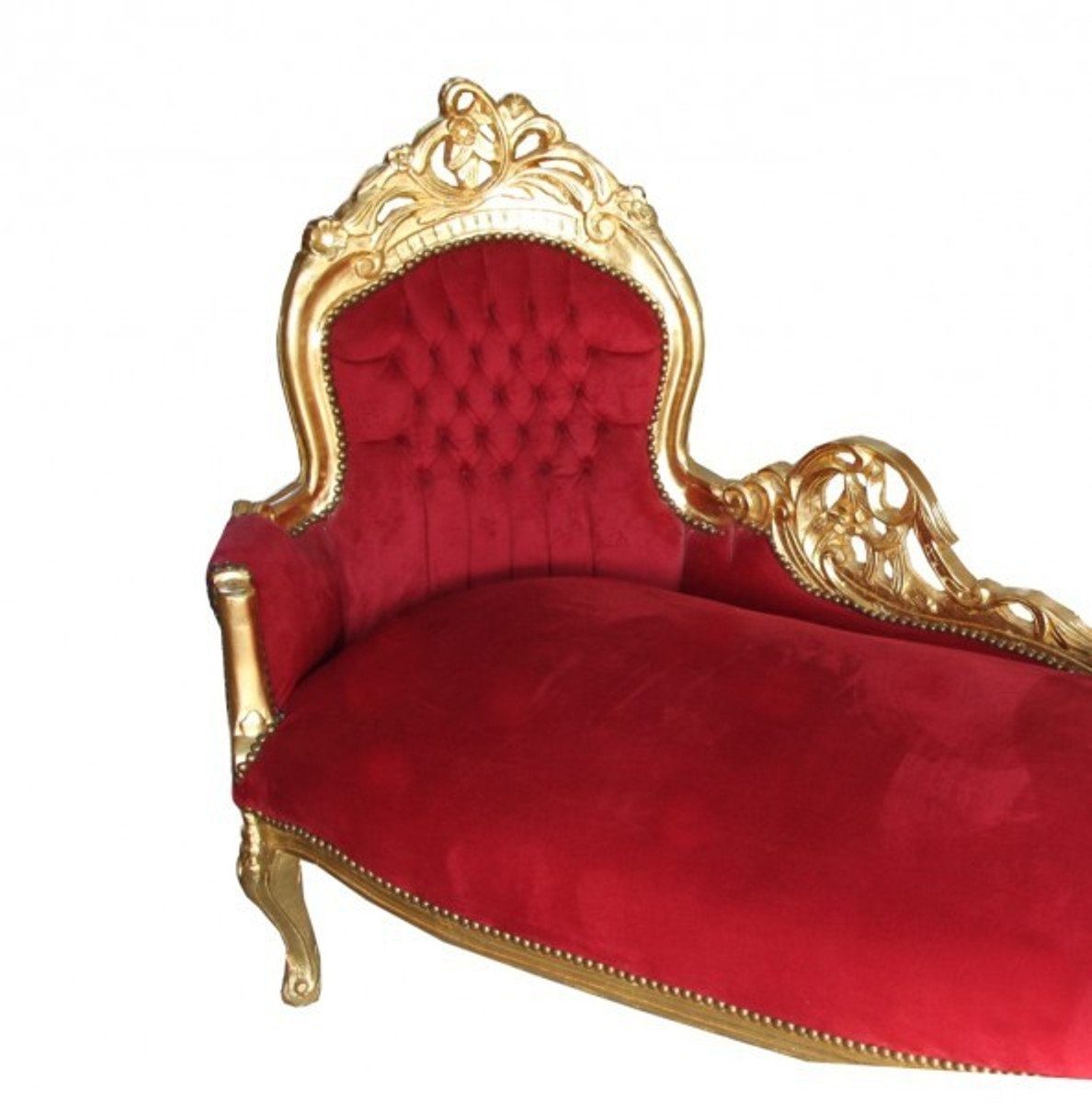 Casa Padrino Chaiselongue "King" Chaiselongue Bordeaux/Gold Barock