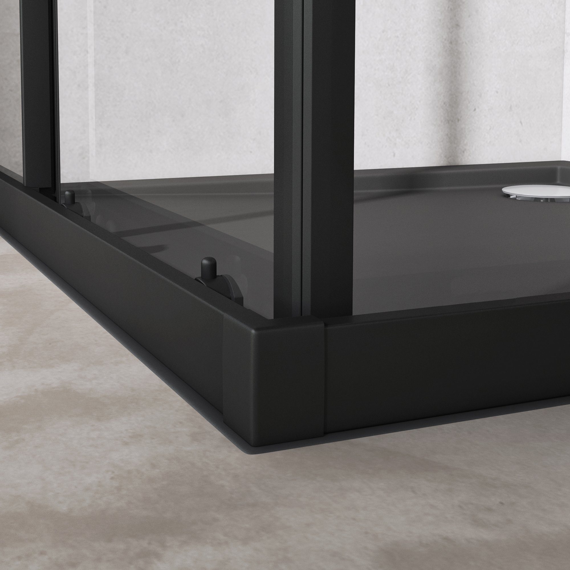 doporro Eckdusche Duschkabine Schiebetür 90x90 6mm ESG Schiebemechanismus 190cm R16L, BxT: 100x100 cm, Einscheibensicherheitsglas, ebenerdiger Einbau möglich, 1 – Bild 5 von 5