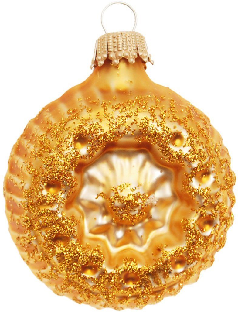 Krebs Glas Lauscha Christbaumschmuck Glaskugelformen, Breite ca. 5 cm (4-tlg), Weihnachtsdeko, Christbaumkugeln aus Glas, Weihnachtsbaumkugel
