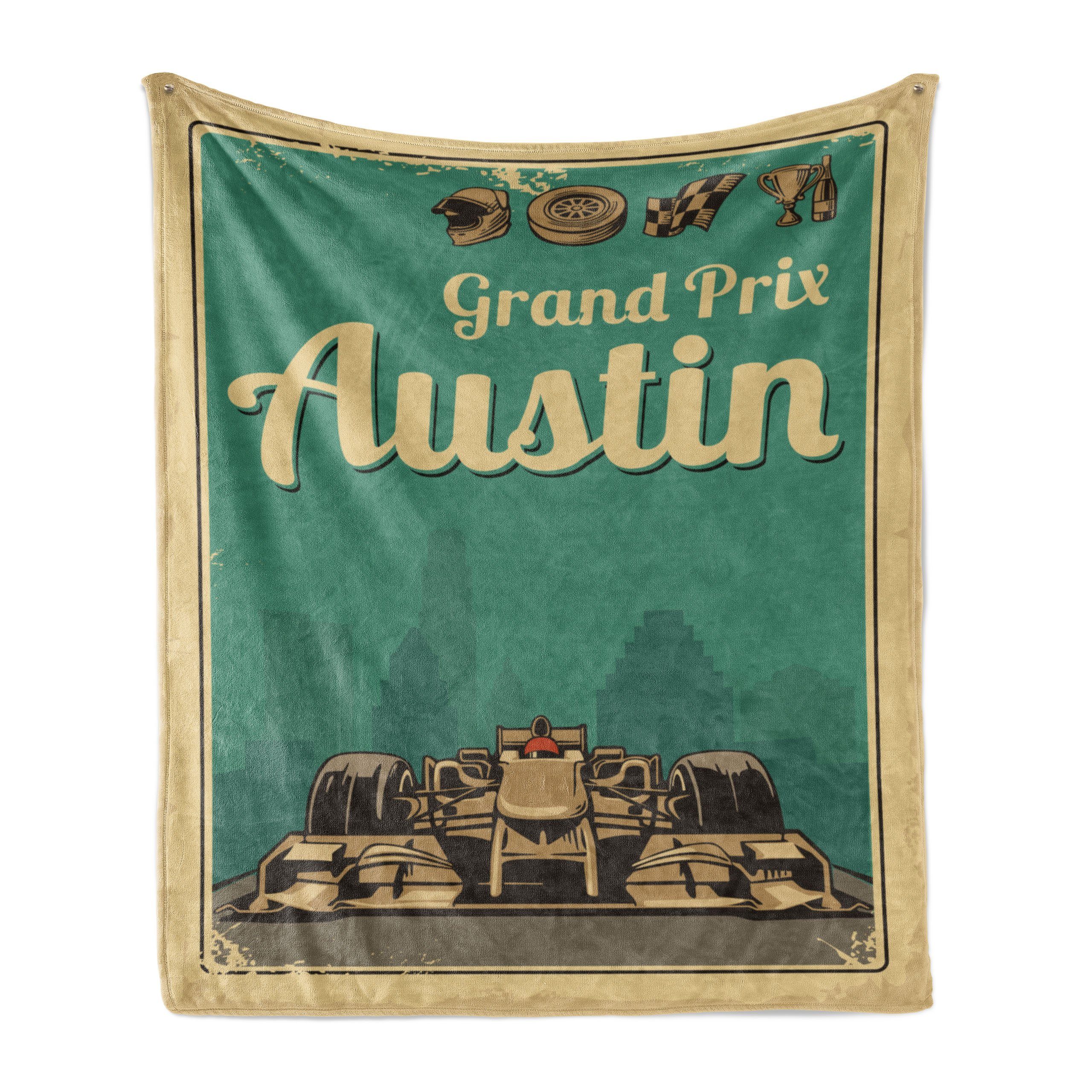 Wohndecke Gemütlicher Plüsch für den Innen- und Außenbereich, Abakuhaus, Austin Grand Prix Texas Rennwagen