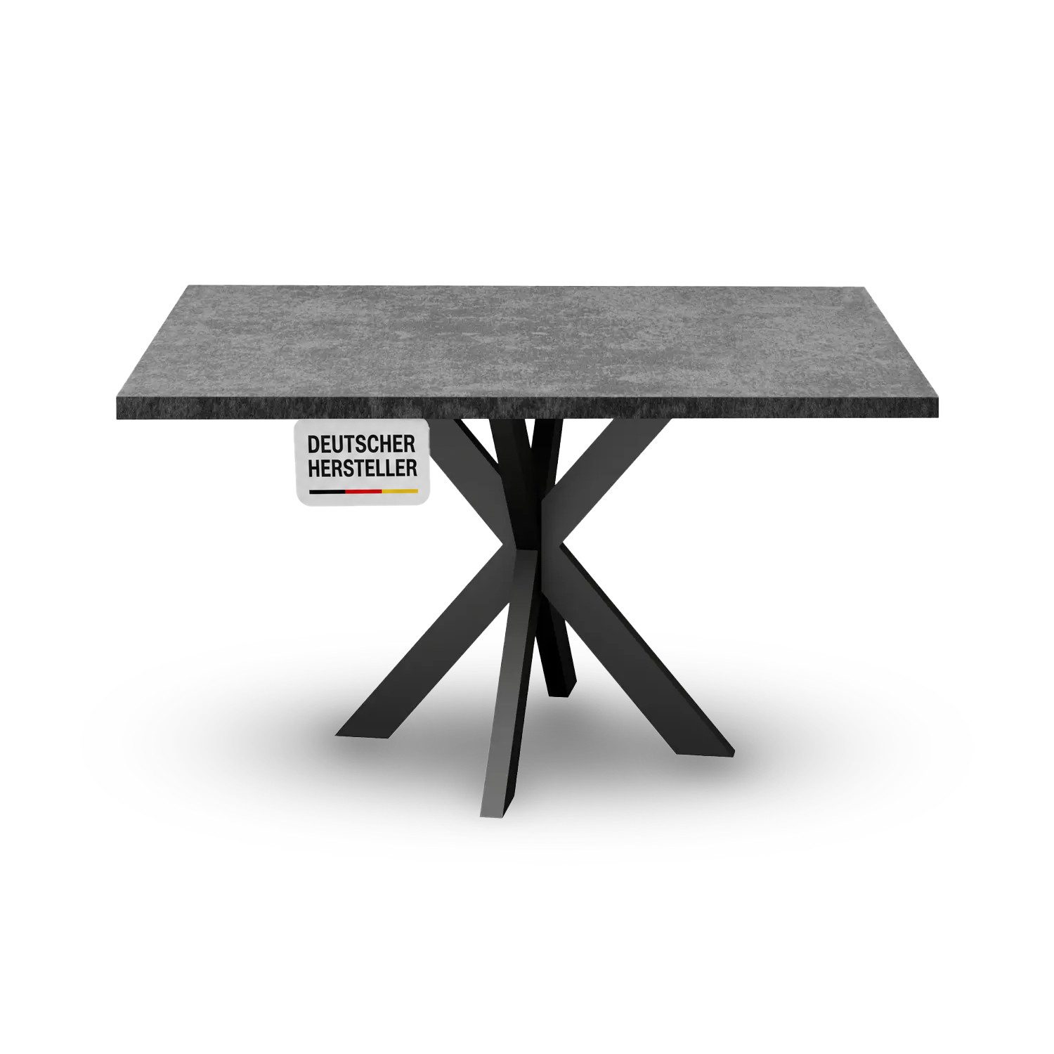 Storado Esstisch Big System Metall Stern 140–210×90cm, Esszimmertisch, Stabiler Sternfuß für viel Beinfreiheit und sicheren Stand