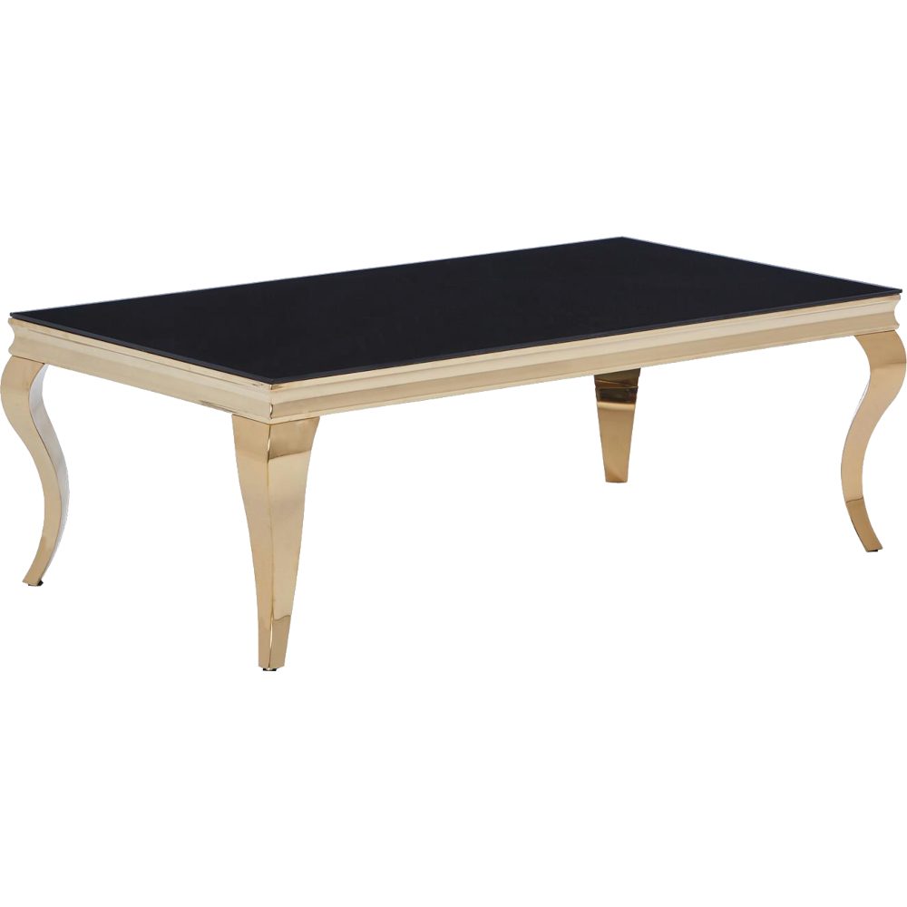 HOOZ Couchtisch Couchtisch 115x65cm Goldoptik & Glas - schwarz (Wohnzimmert günstig online kaufen