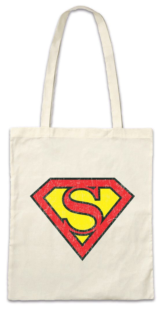Beuteltasche Super S Stofftasche Buchstabe Initialen Vorname Nachname Man Fasching