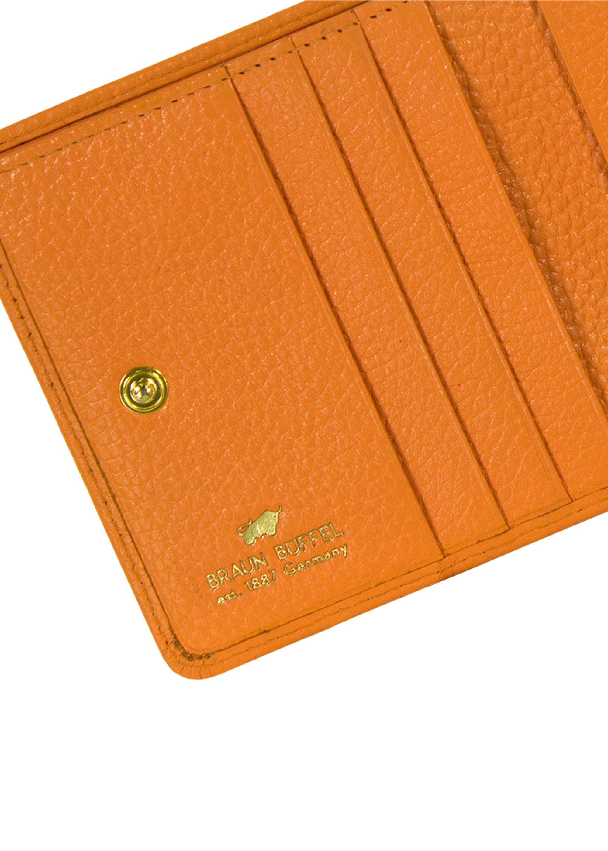 Braun Büffel Geldbörse RFID-Schutz und orange goldenen S mit Asti Metalldetails 6CS, RV-Geldbörse
