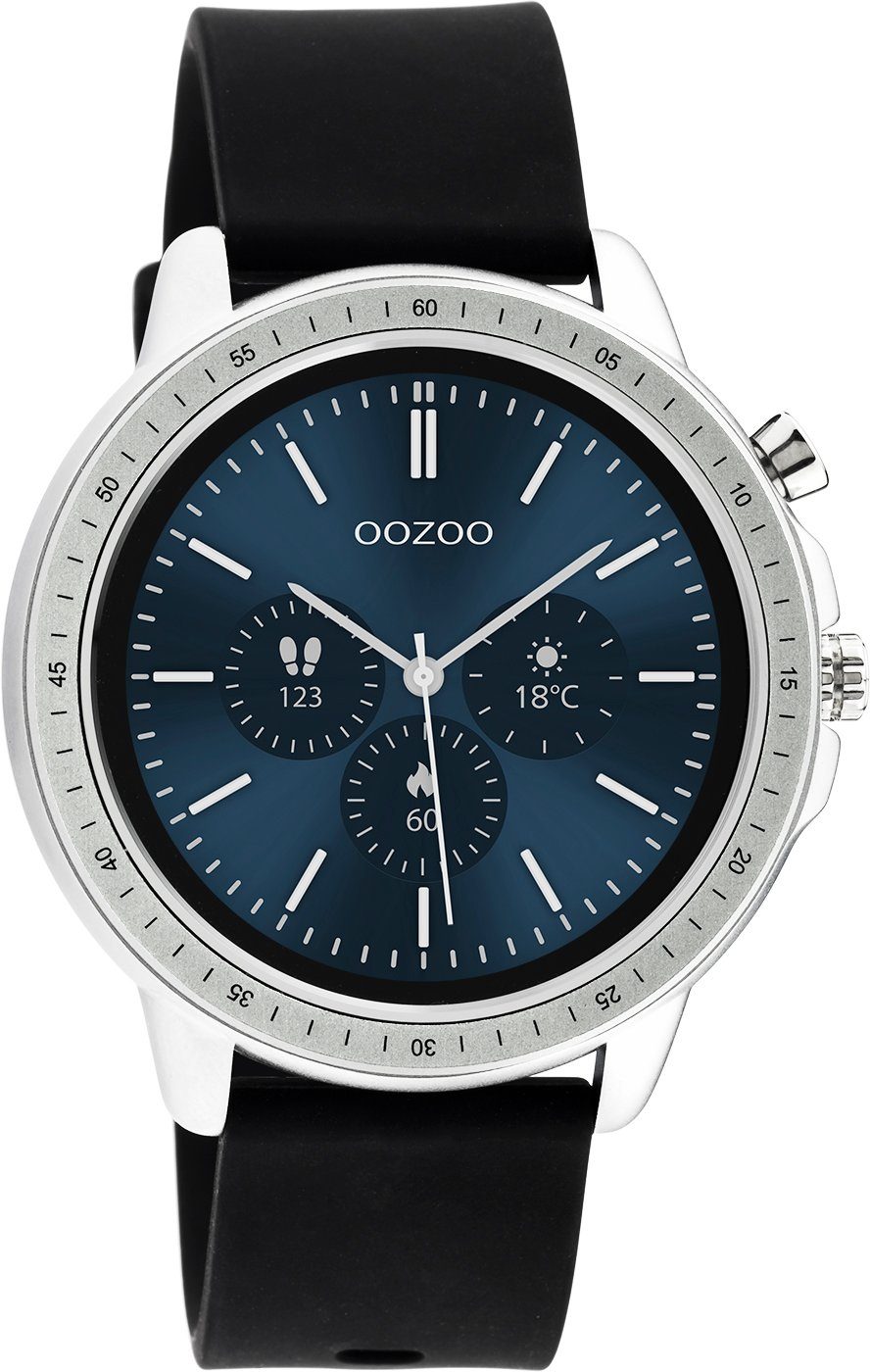 Q00300 Smartwatch Armbanduhr 45 mm OOZOO Silikonband Schwarz