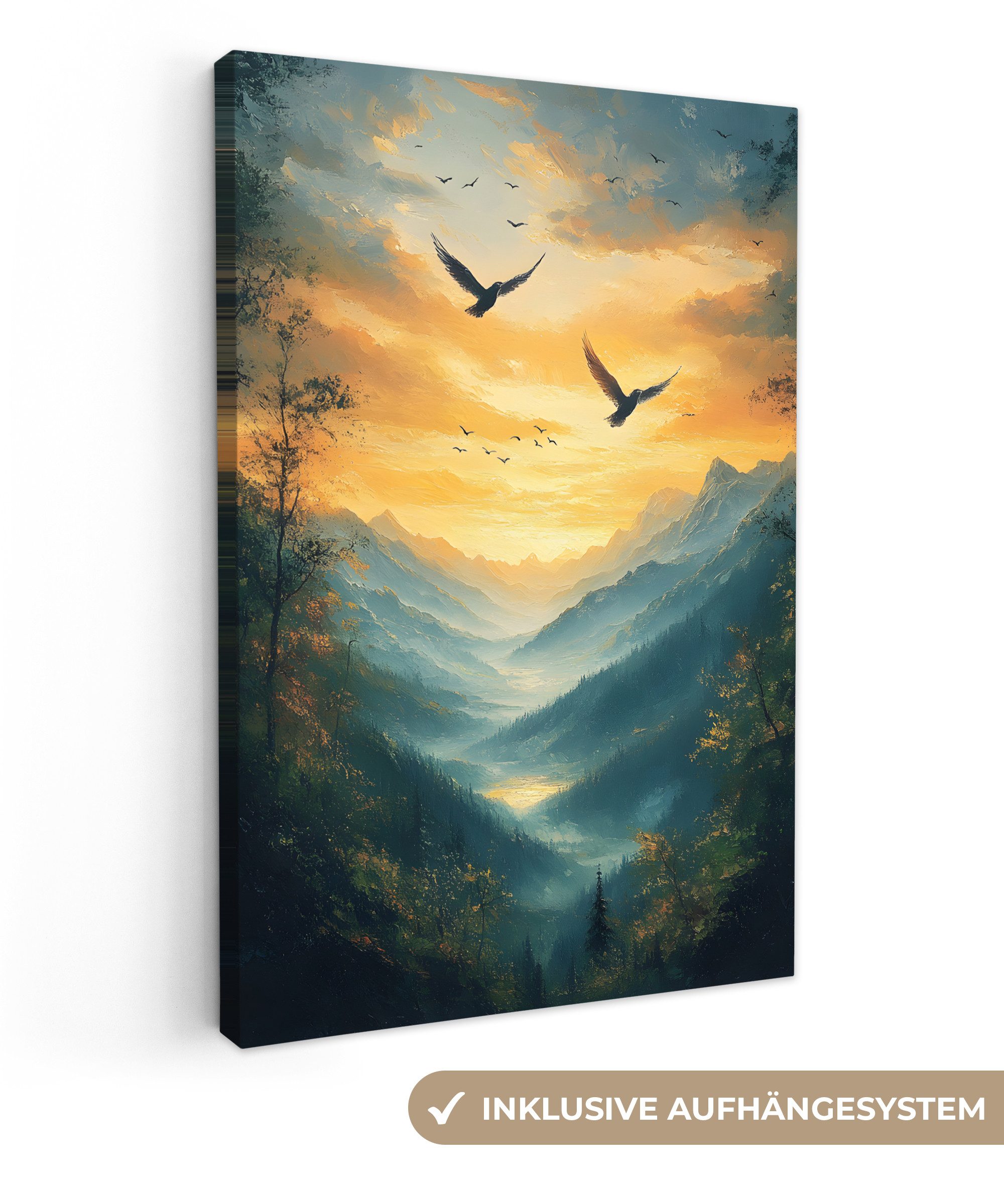 OneMillionCanvasses® Leinwandbild Vögel - Sonne - günstig online kaufen