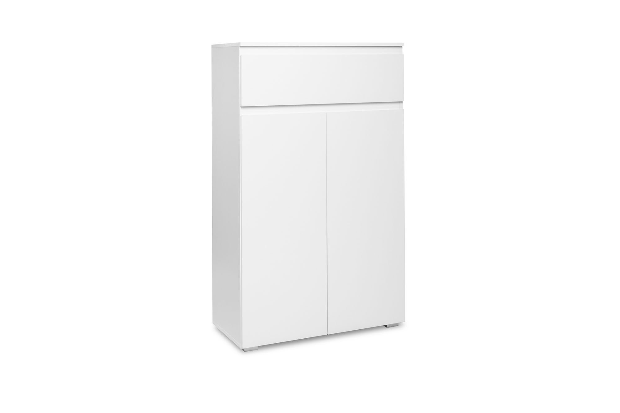 Newroom Kommode weiß 80 cm, Sideboard Weiß Modern Landhaus Highboard Skandinavische Wohnzimmer