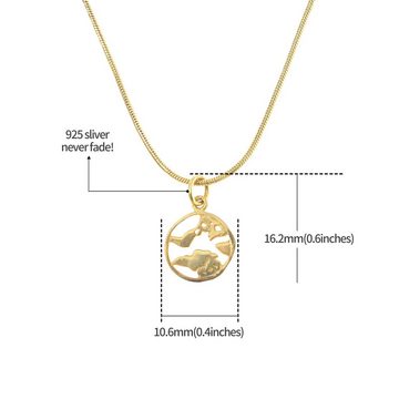 Made by Nami Kette mit Anhänger 925 Sterling Silber filigrane Halskette Silber oder Gold Welt, für Frauen & Mädchen Geschenk-Idee inkl. Geschenkbox
