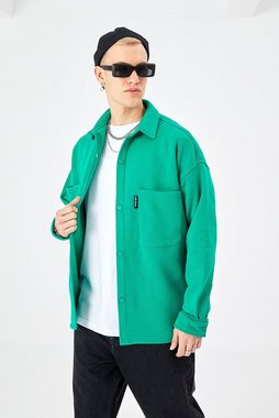 COFI Casuals Hemdjacke aus Baumwolle in Oversize Fit Übergangsjacke