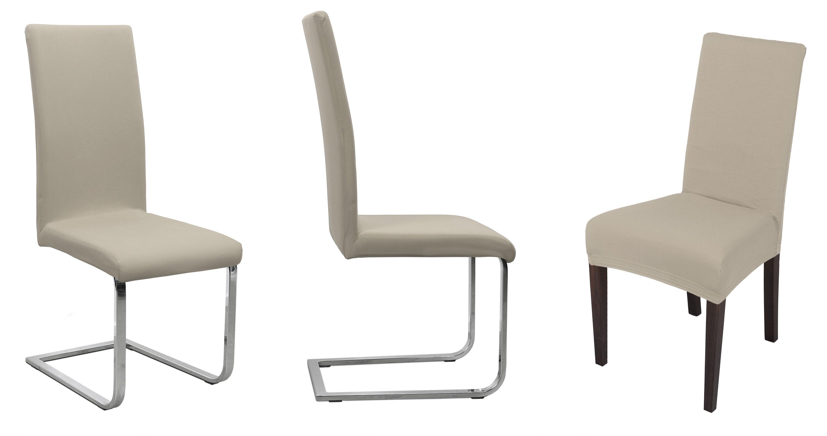 Beautex Stuhlhusse Jersey Baumwolle elastisch für Stühle und Schwingstühle 6er Set