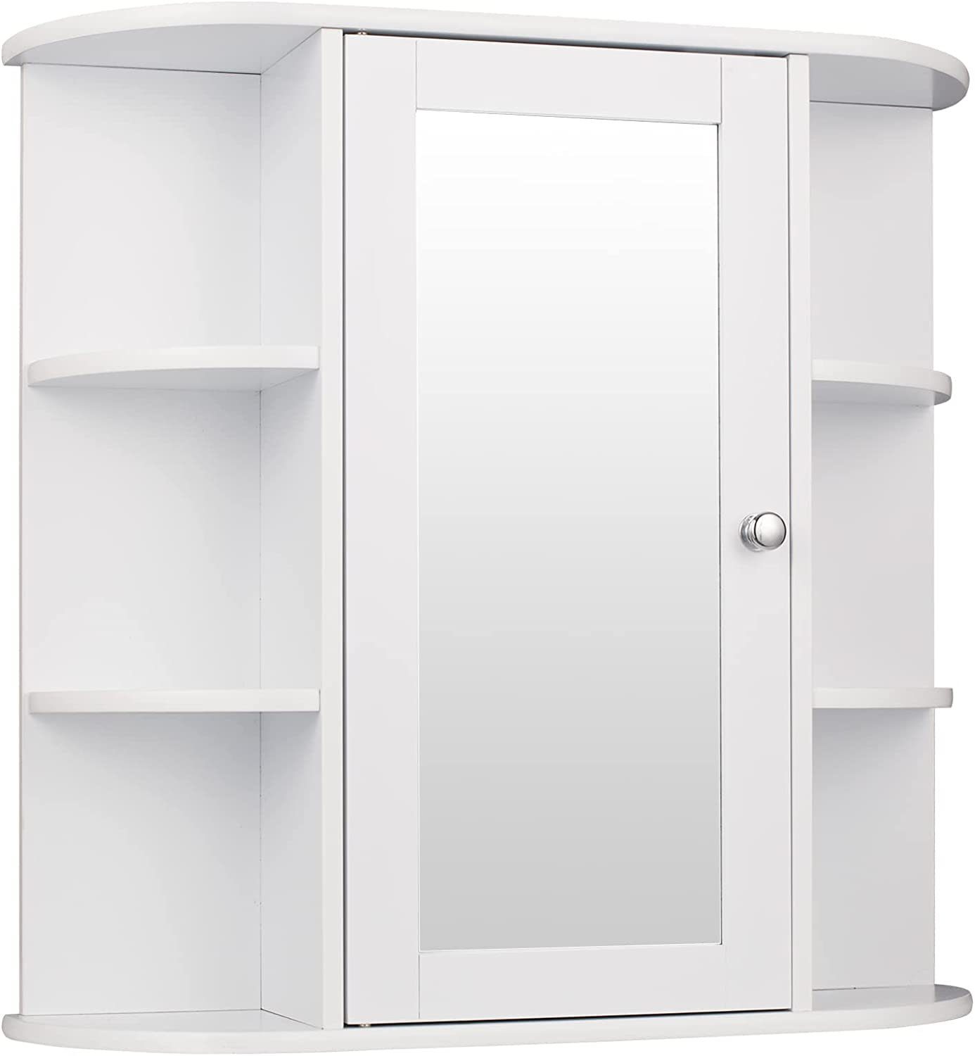 EUGAD Badezimmerspiegelschrank (1-St) Hängeschrank mit aus weiß Holz Ablage