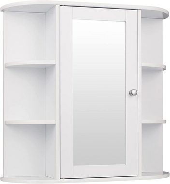 EUGAD Badezimmerspiegelschrank (1-St) Hängeschrank mit Ablage aus Holz weiß