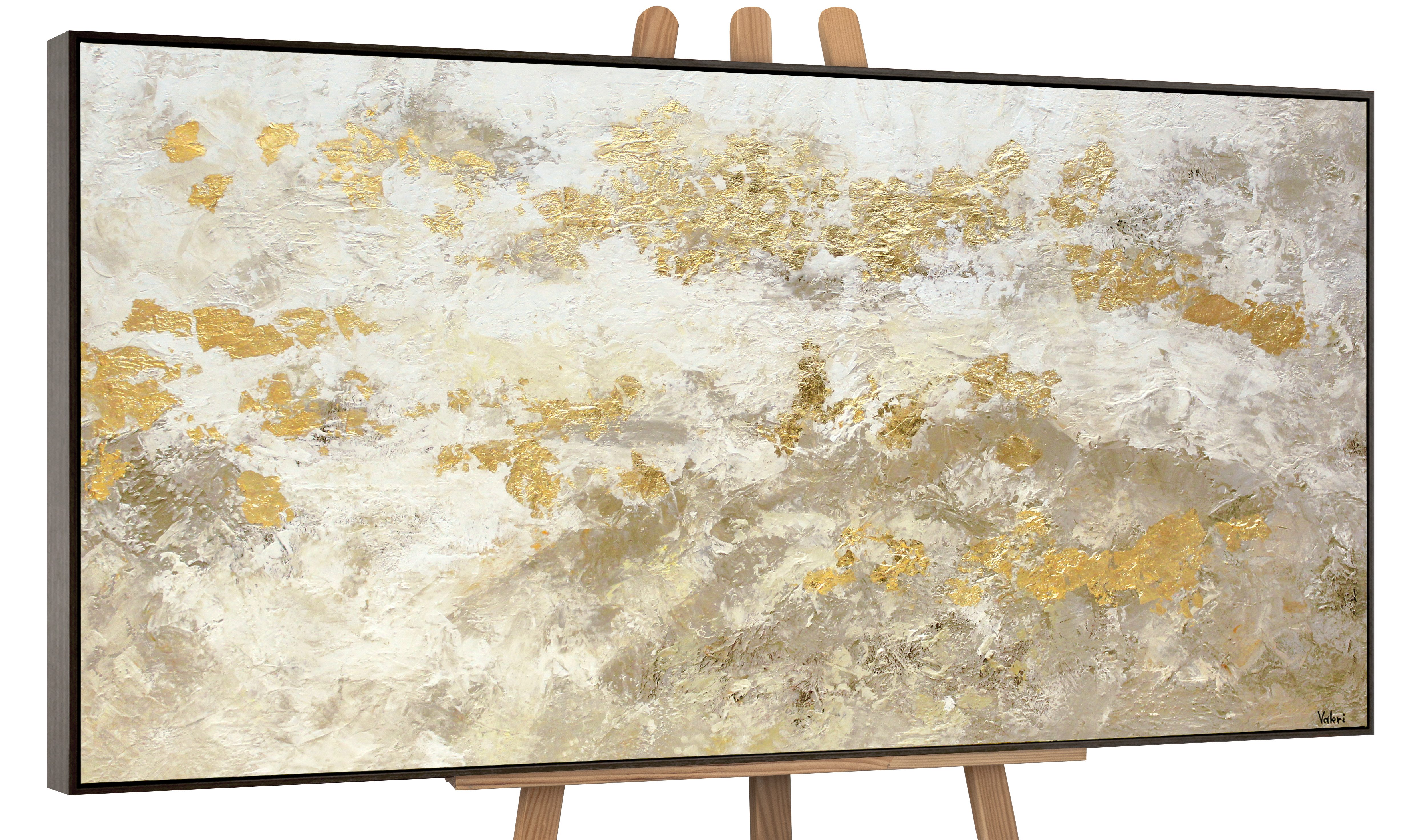 YS-Art Gemälde Glänzendes Gold, Abstraktion, Leinwand günstig online kaufen