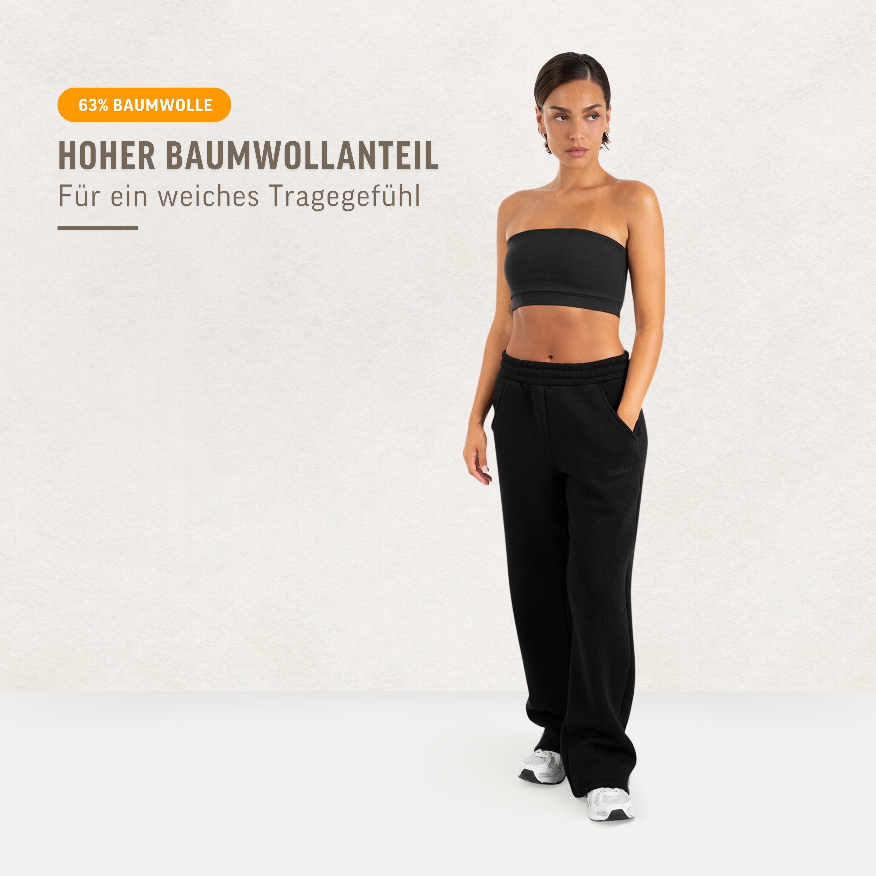 Smilodox Jogginghose Finy Jogger Damen, Loose Fit, Wide Leg, Baumwolle, für Gym & Alltag Baumwollmix, Tunnelzug, elastischer Bund, weich, Komfort