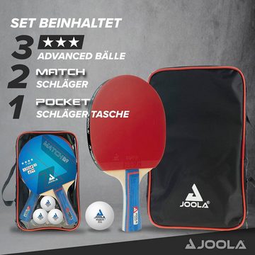 Joola Tischtennisschläger Duo (Set, 5-tlg., mit Bällen, mit Schlägerhülle)