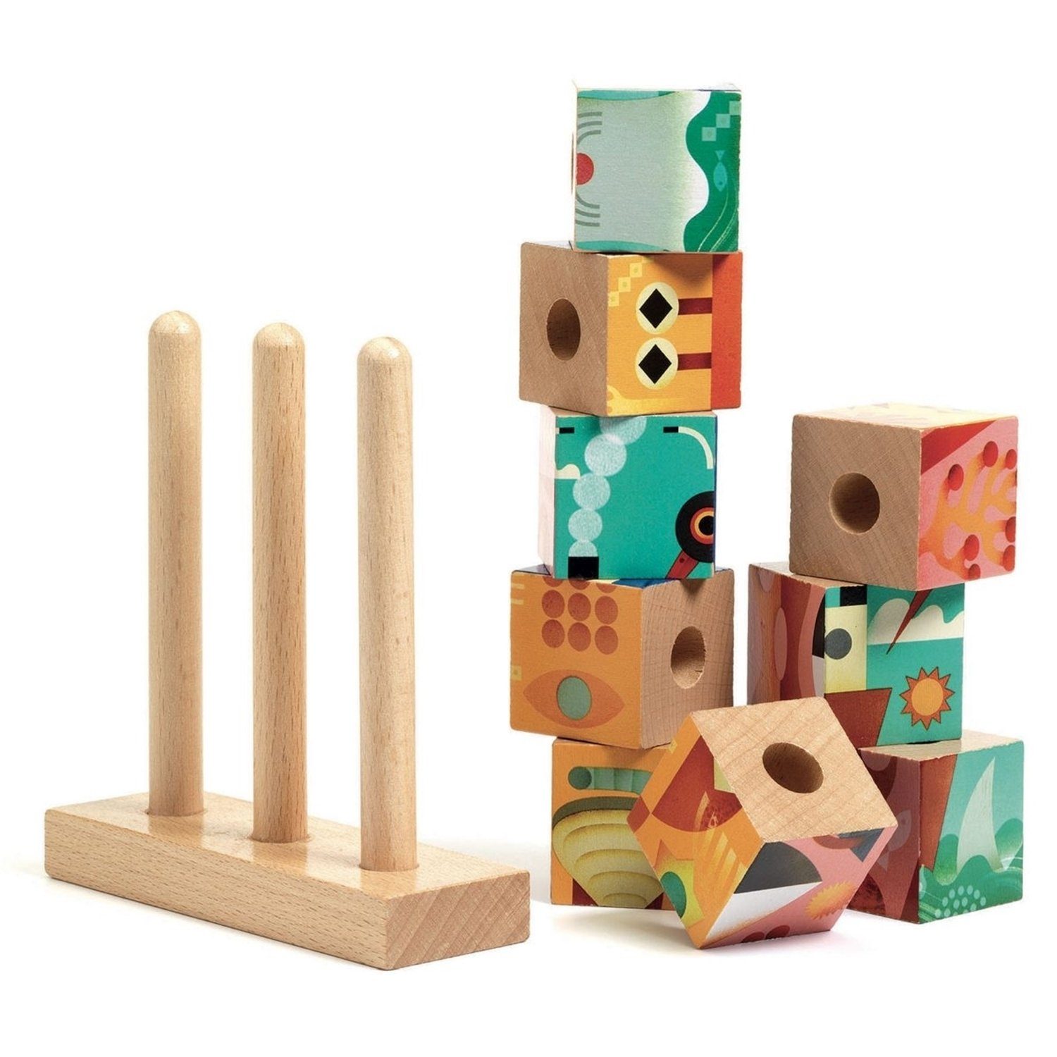 DJECO Spiel DJ01913 Holzpuzzle Puzz-up Meer