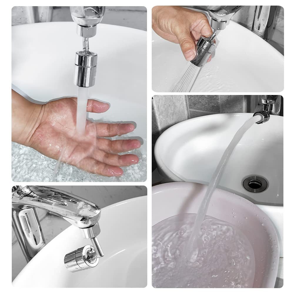 YI Strahlregler 720 Grad Schwenkbarer Wasserhahn-Strahlregler,Verlängerung