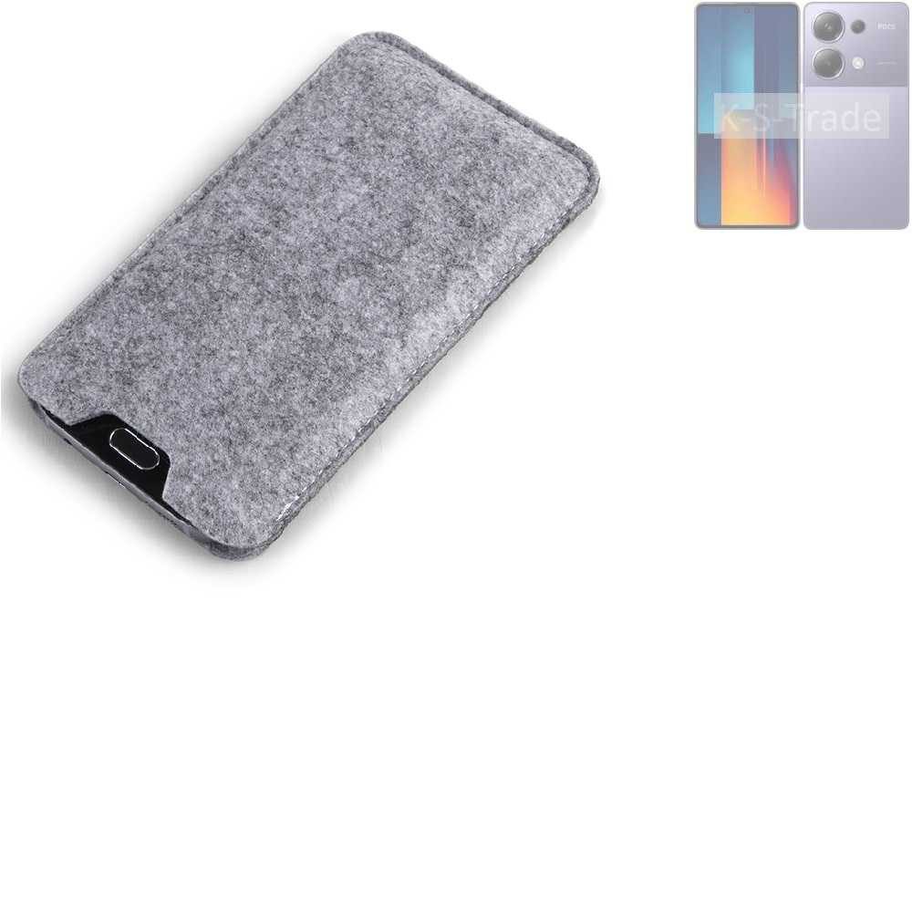 K-S-Trade Handyhülle für Xiaomi POCO M6 Pro, Filz Handyhülle Schutzhülle Filztasche Filz Tasche Case Sleeve