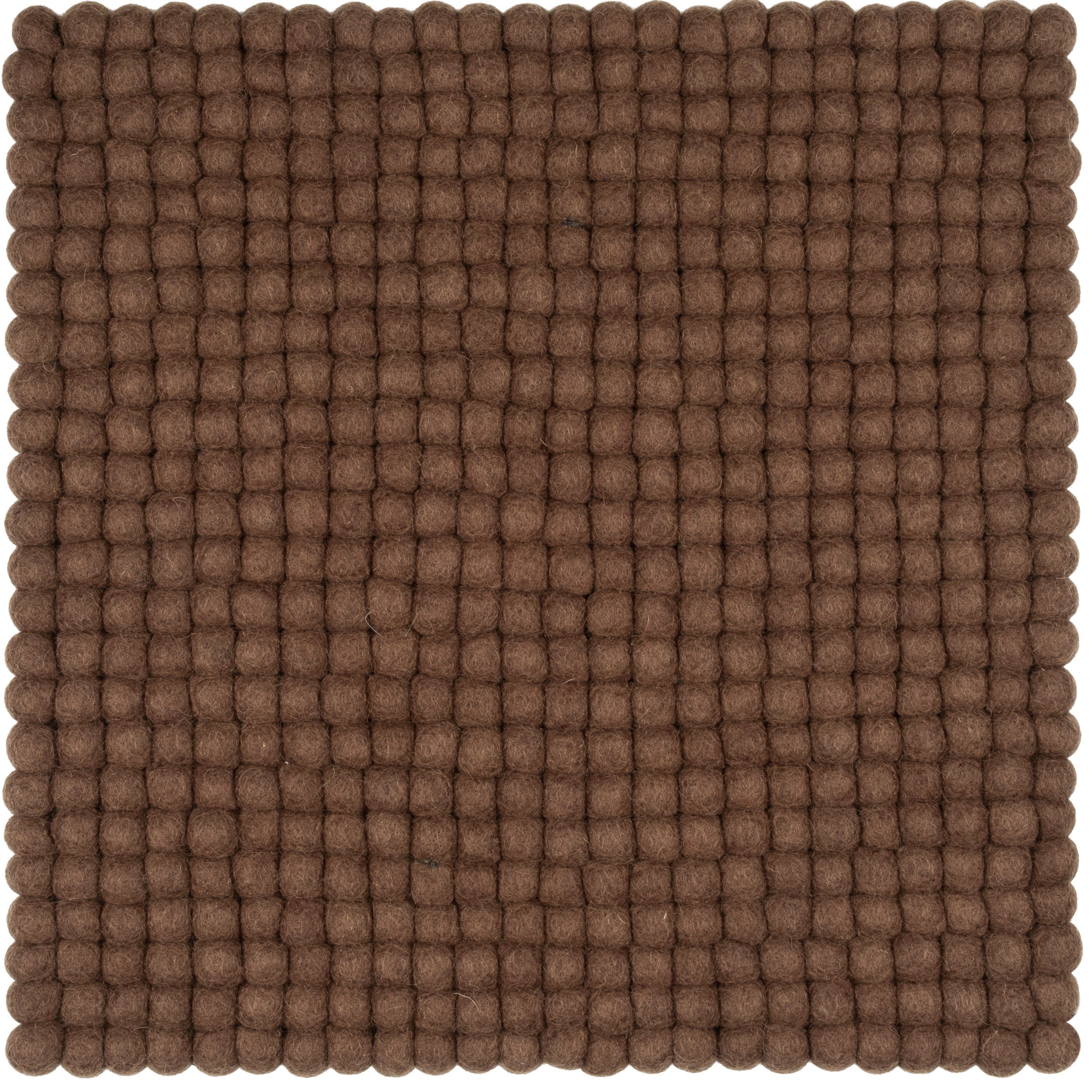myfelt Stuhlkissen Filzkugel Sitzauflage eckig - 36 x 36 cm, beidseitig verwendbar, 100% Schurwolle