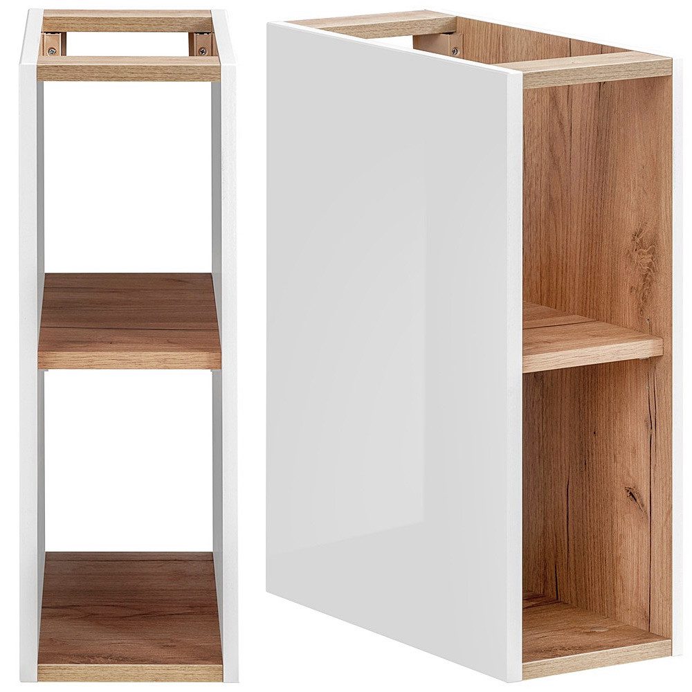 Lomadox Waschbeckenschrank TOSKANA-56 weiß mit Wotaneiche 81/59,5/46 cm