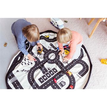 Play&Go Spielmatte Roadmap, Straßenteppich, Aufbewahrungssack, Spielzeugtasche für unterwegs
