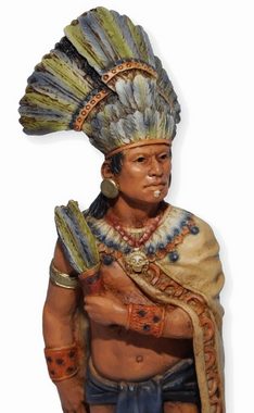 Castagna Dekofigur Native American Figur Moctezuma II. H 19 cm mit Kopfschmuck Herrscher des Reich der Azteken Dekofigur