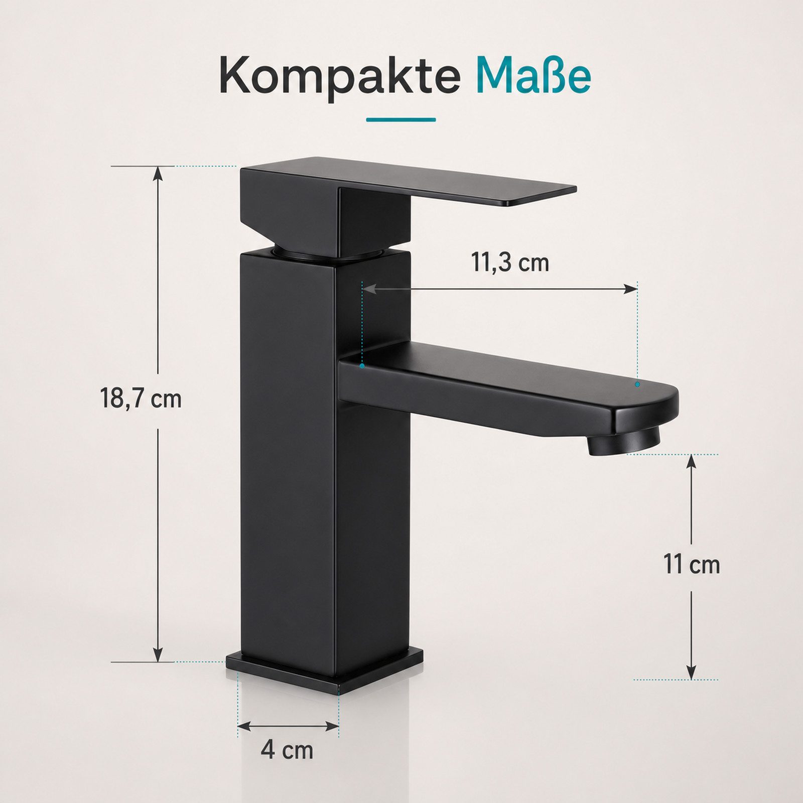 Ledklang Waschtischarmatur Spülbecken Silber/Schwarz Hochdruck Mischbatterie Hochdruck-Armatur aus Edelstahl für Waschbecken & Bad – Bild 3 von 5