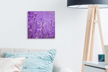 OneMillionCanvasses® Leinwandbild Lavendel - Nahaufnahme - Blumen - Lila, (1 St), Leinwand Bilder für Wohnzimmer Schlafzimmer
