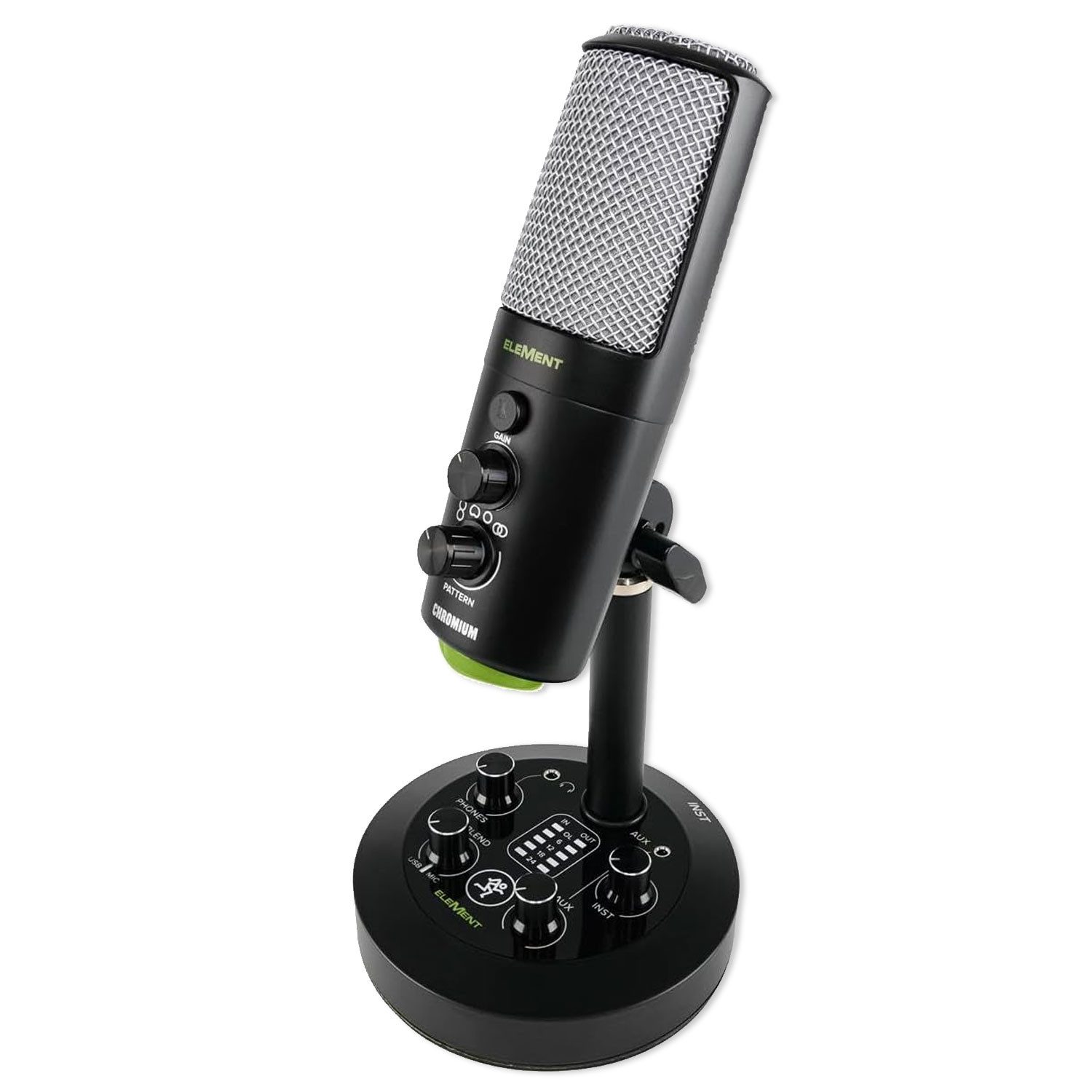 MACKIE Mikrofon Mackie USB-Mikrofon Chromium mit integriertem 2-Kanal Mixer (digital, 1-tlg), Premium-USB-Kondensatormikrofon