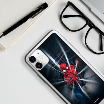 DeinDesign Handyhülle Marvel Kinofilm Spider-Man Webs In Action, Apple iPhone 11 Silikon Hülle Bumper Case Handy Schutzhülle