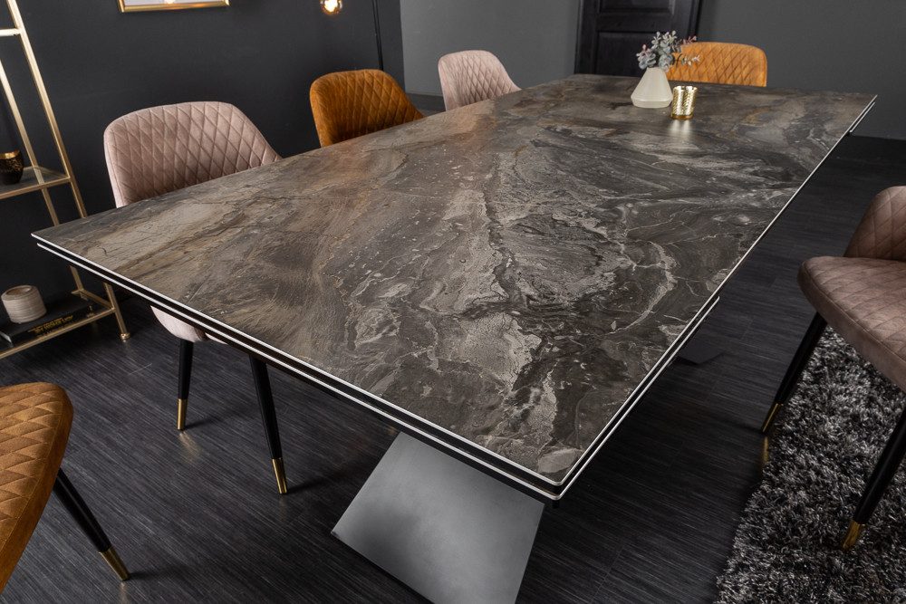 riess-ambiente Esstisch EUPHORIA 180-220-260cm taupe anthrazit - Keramik made in Italy (Einzelartikel, 1-St), 3 Auszugsstufen für bis zu 12 Personen – ideal für Dein Esszimmer