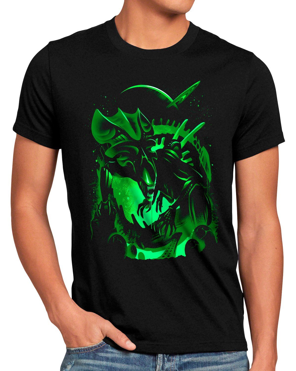 style3 Print-Shirt Herren T-Shirt Predatory Queen xenomorph alien ridley scott predator