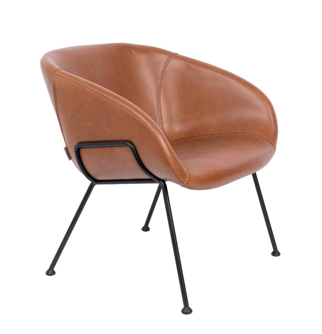 Zuiver Loungesessel Lounge Sessel FESTON Kunstleder Braun von ZUIVER