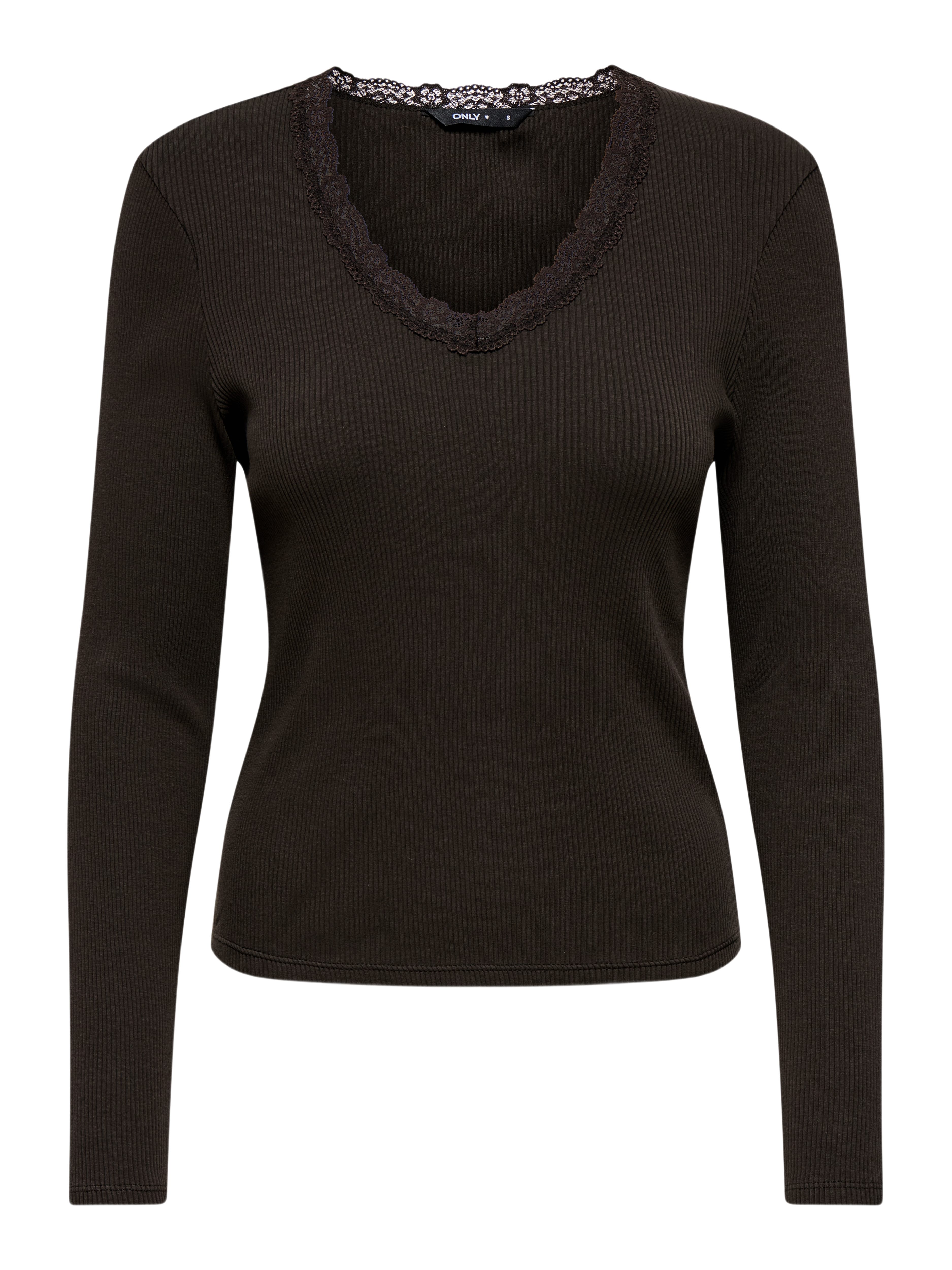 ONLY Hemdbluse 2027 1_SPRING1 schwarz,Casual,Baumwolle,Unifarben,V-Ausschnitt,Lang,Regular Fit