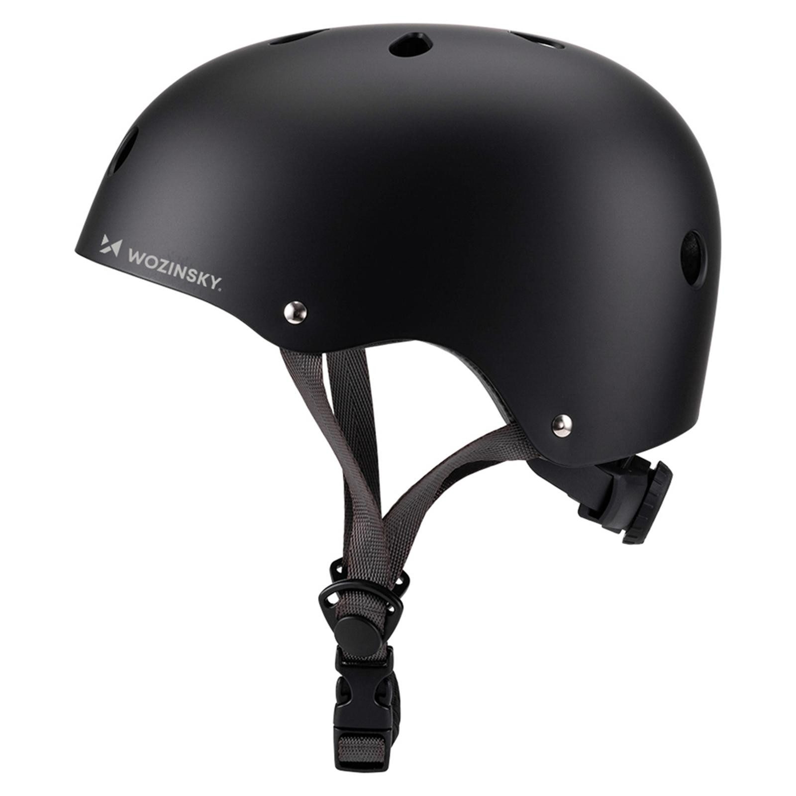 Wozinsky Fahrradhelm HT-38C Größe S in Schwarz, Halbschalen Unisex MTB BMX Downhill Schutzhelm Helm Belüftet Leicht