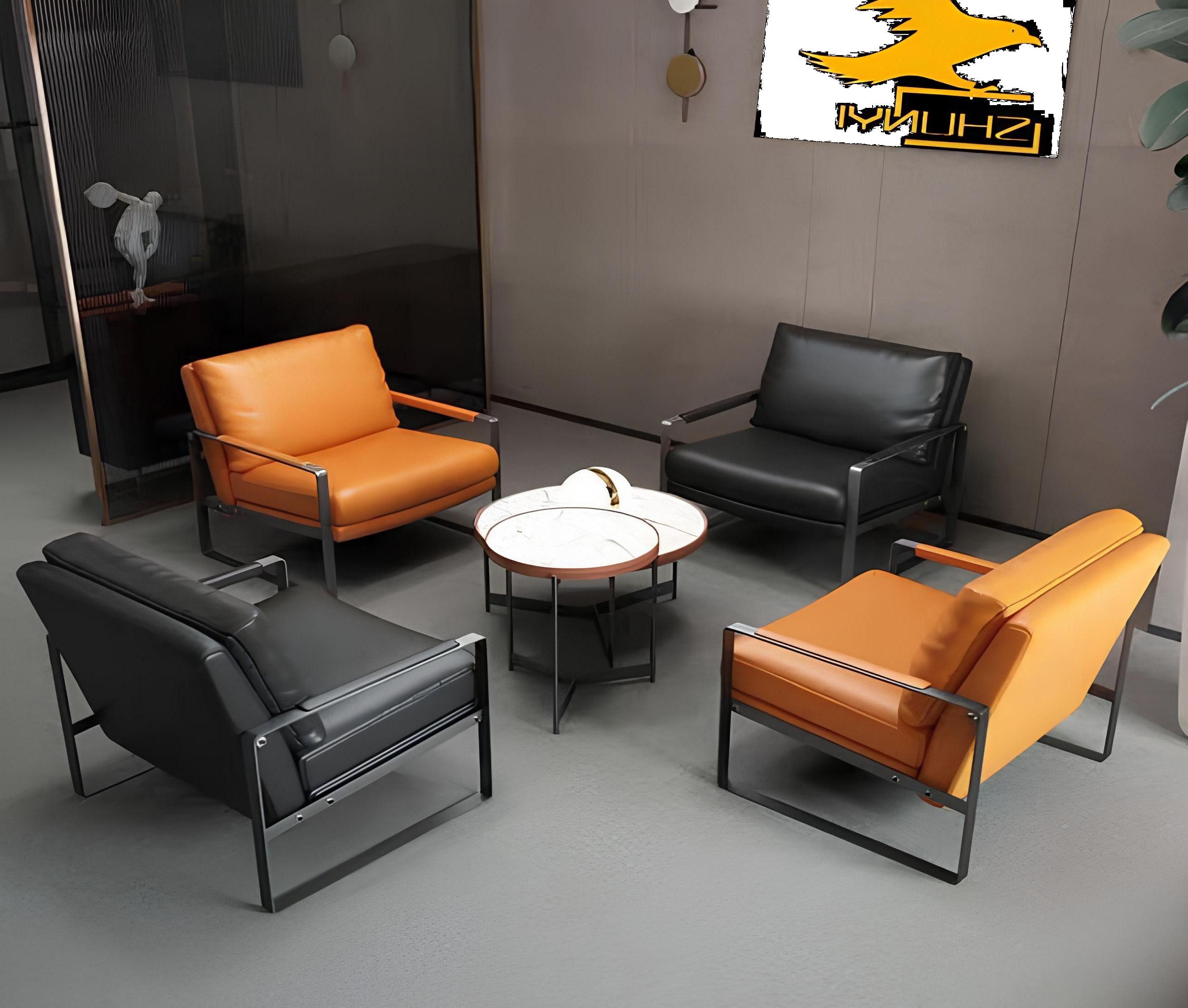 Xlmoebel Loungesessel Modernes Design Ledersessel für luxuriöse Lounge im Wohnzimmer. (Sessel), Hergestellt in Europa